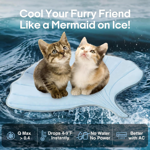 Pet Cooling Mat Leaf Shape Washable Non-Slip Summer Pet Mat Durable Cotton Lightweight Pet Supplies